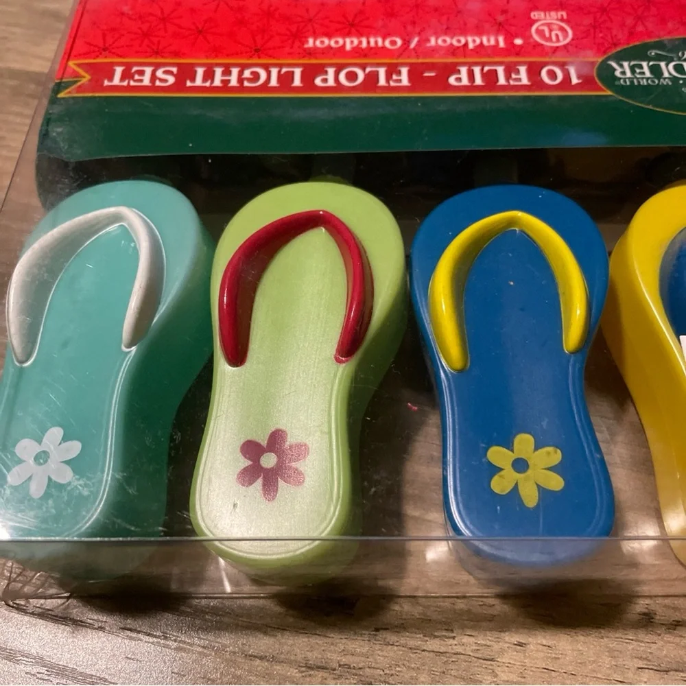 Kurt s Adler 10 flip flop indoor outdoor string lights christmas tiki hut beachy